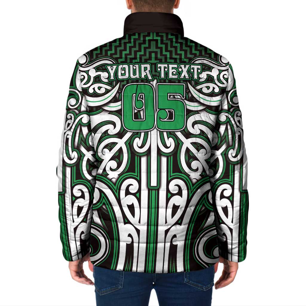 Custom Aotearoa Ngai Tahu Padded Jacket Maori Tribal Pattern Mix Poutama