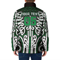 Custom Aotearoa Ngai Tahu Padded Jacket Maori Tribal Pattern Mix Poutama