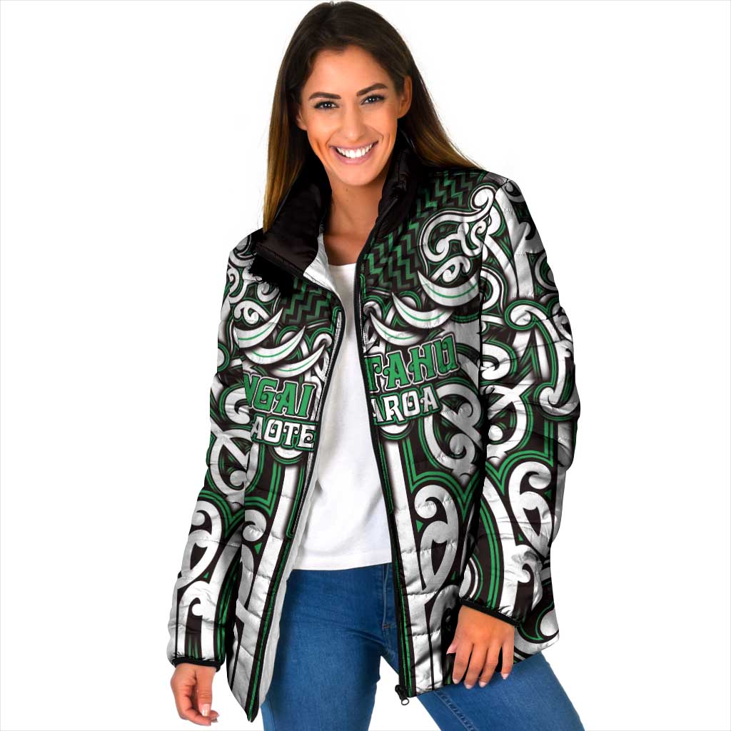 Custom Aotearoa Ngai Tahu Padded Jacket Maori Tribal Pattern Mix Poutama