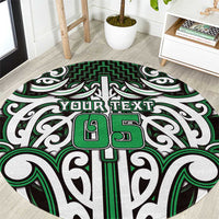 Custom Aotearoa Ngai Tahu Round Carpet Maori Tribal Pattern Mix Poutama