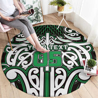 Custom Aotearoa Ngai Tahu Round Carpet Maori Tribal Pattern Mix Poutama