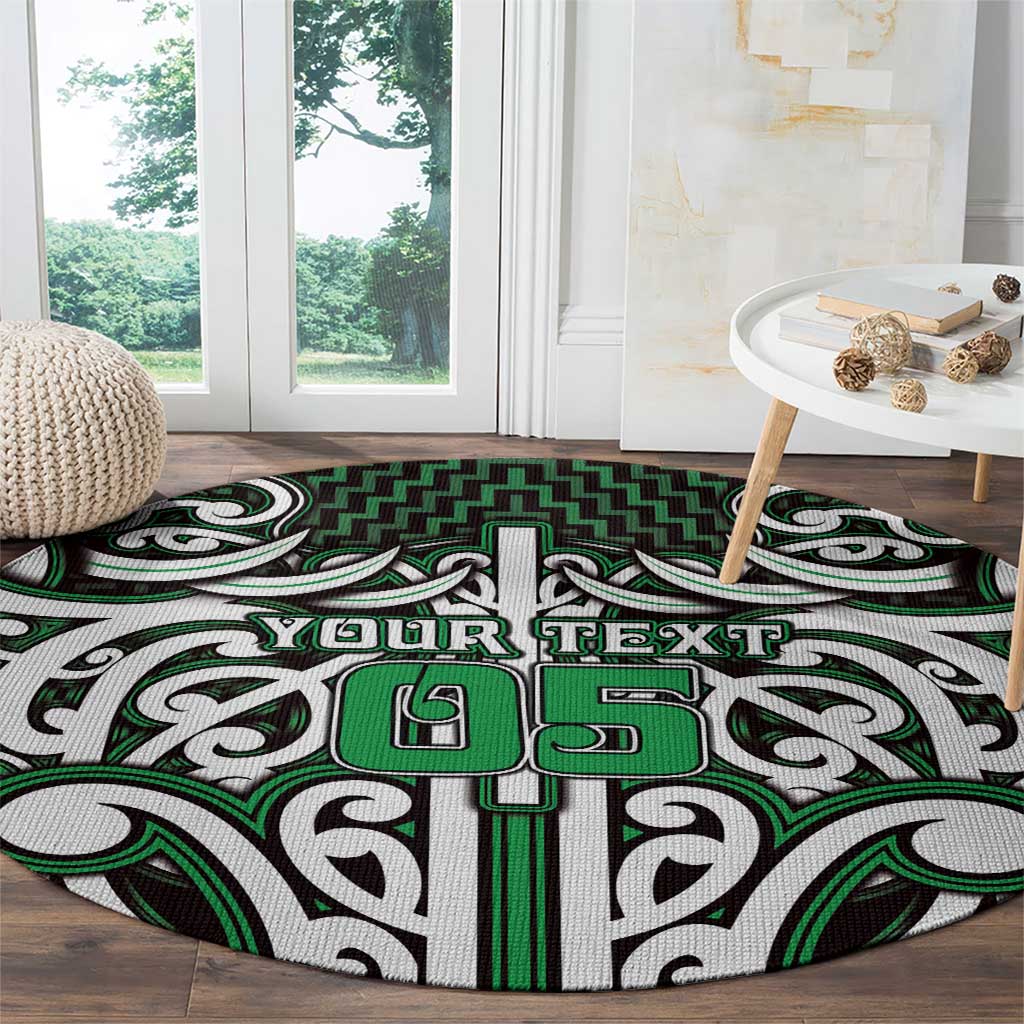 Custom Aotearoa Ngai Tahu Round Carpet Maori Tribal Pattern Mix Poutama