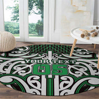 Custom Aotearoa Ngai Tahu Round Carpet Maori Tribal Pattern Mix Poutama