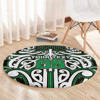 Custom Aotearoa Ngai Tahu Round Carpet Maori Tribal Pattern Mix Poutama