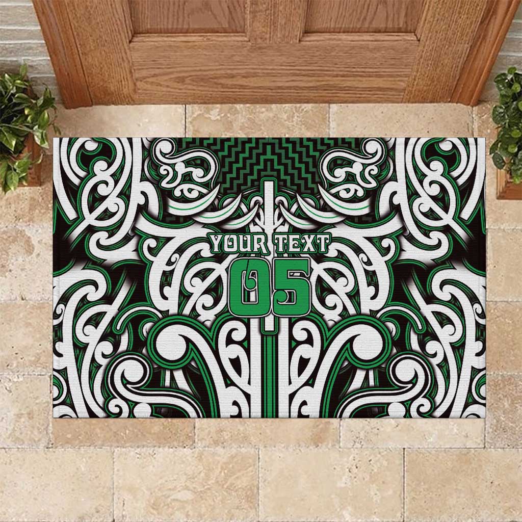 Custom Aotearoa Ngai Tahu Rubber Doormat Maori Tribal Pattern Mix Poutama