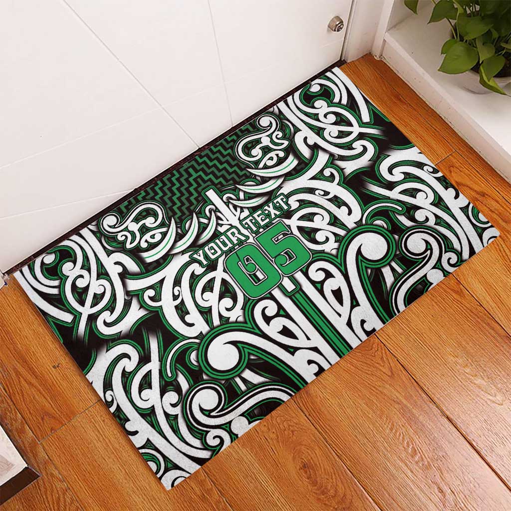 Custom Aotearoa Ngai Tahu Rubber Doormat Maori Tribal Pattern Mix Poutama