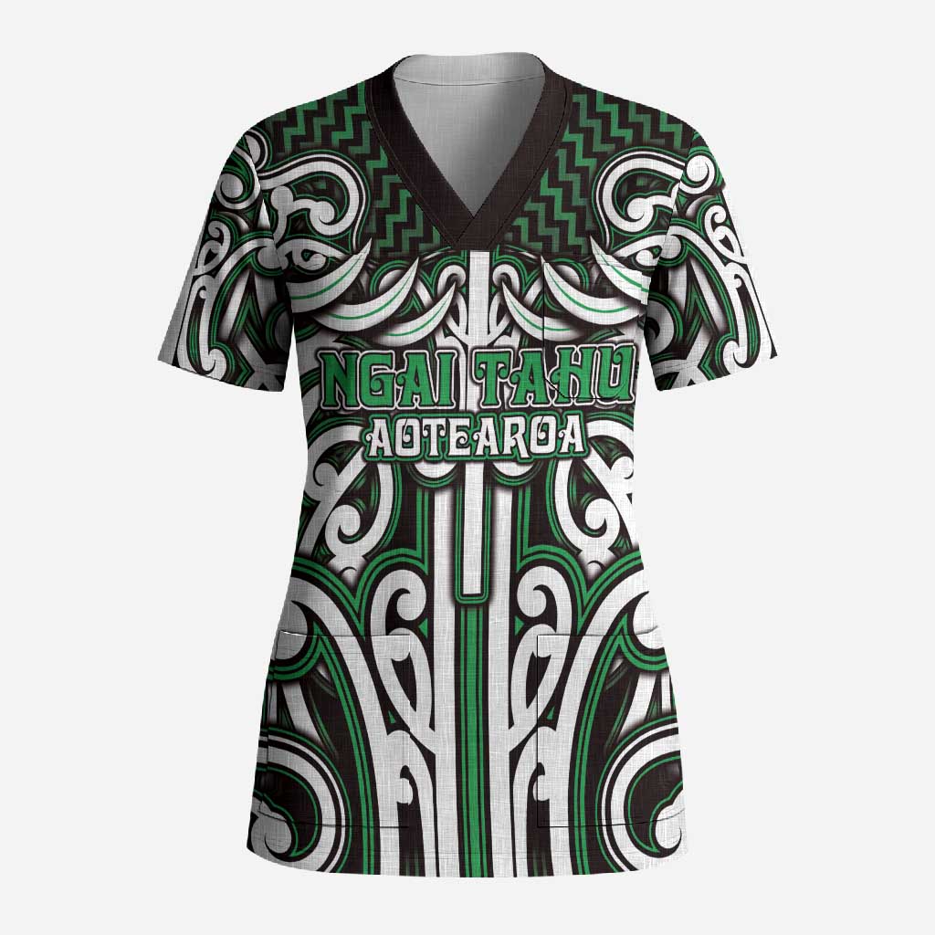 Custom Aotearoa Ngai Tahu Scrub Top Maori Tribal Pattern Mix Poutama