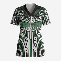 Custom Aotearoa Ngai Tahu Scrub Top Maori Tribal Pattern Mix Poutama
