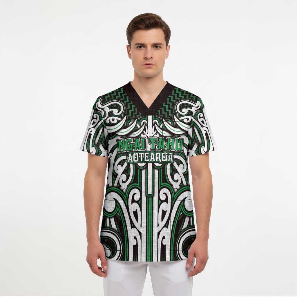 Custom Aotearoa Ngai Tahu Scrub Top Maori Tribal Pattern Mix Poutama