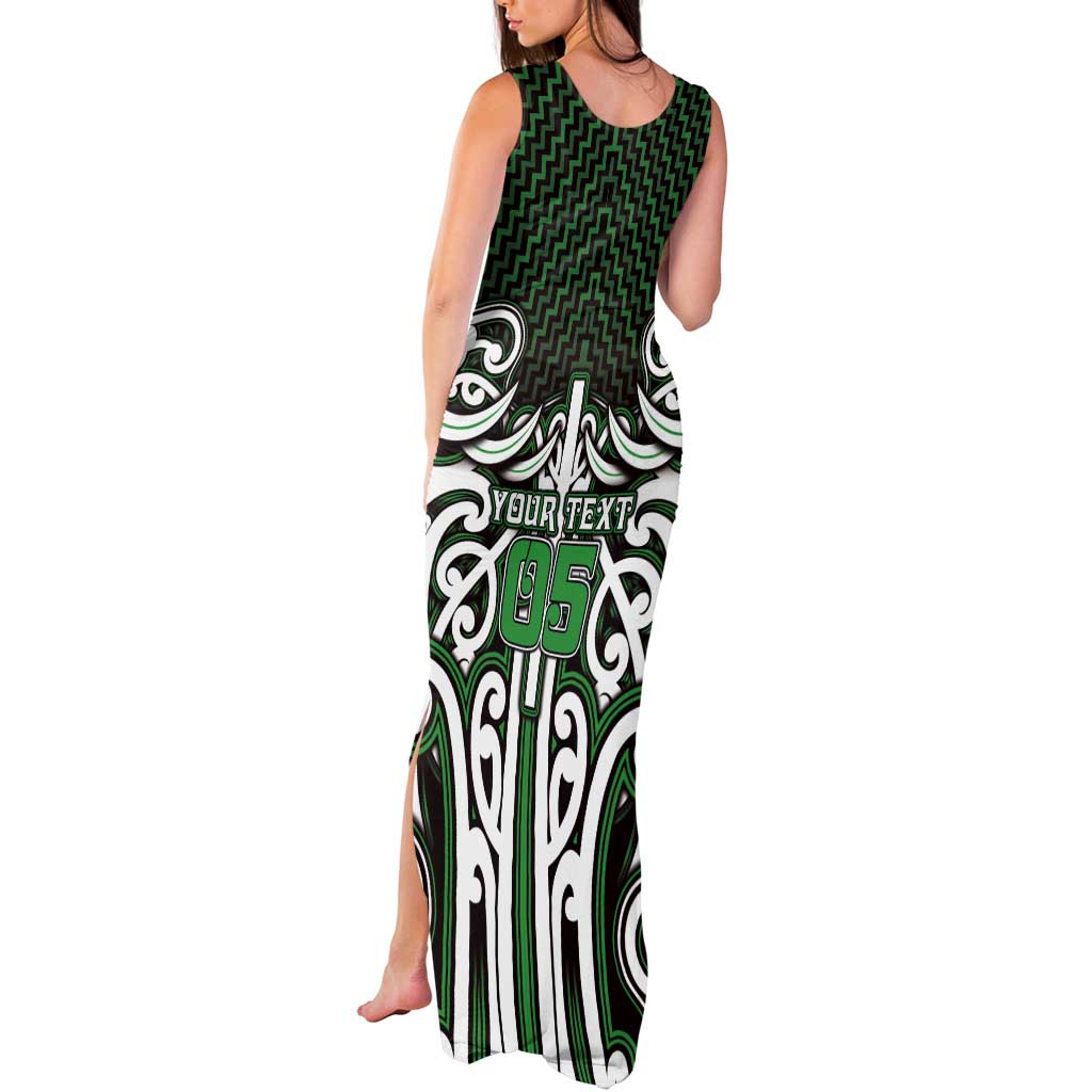 Custom Aotearoa Ngai Tahu Tank Maxi Dress Maori Tribal Pattern Mix Poutama