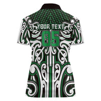 Custom Aotearoa Ngai Tahu Women Polo Shirt Maori Tribal Pattern Mix Poutama