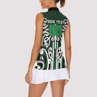 Custom Aotearoa Ngai Tahu Women Sleeveless Polo Shirt Maori Tribal Pattern Mix Poutama
