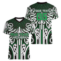 Custom Aotearoa Ngai Tahu Women V-Neck T-Shirt Maori Tribal Pattern Mix Poutama LT05 - Polynesian Pride