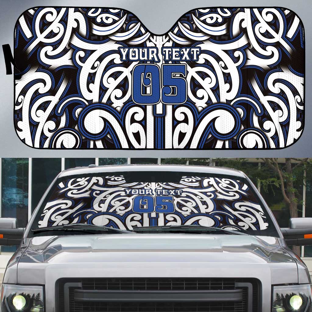 Custom Aotearoa Ngati Tuwharetoa Auto Sun Shade Maori Tribal Pattern Mix Poutama
