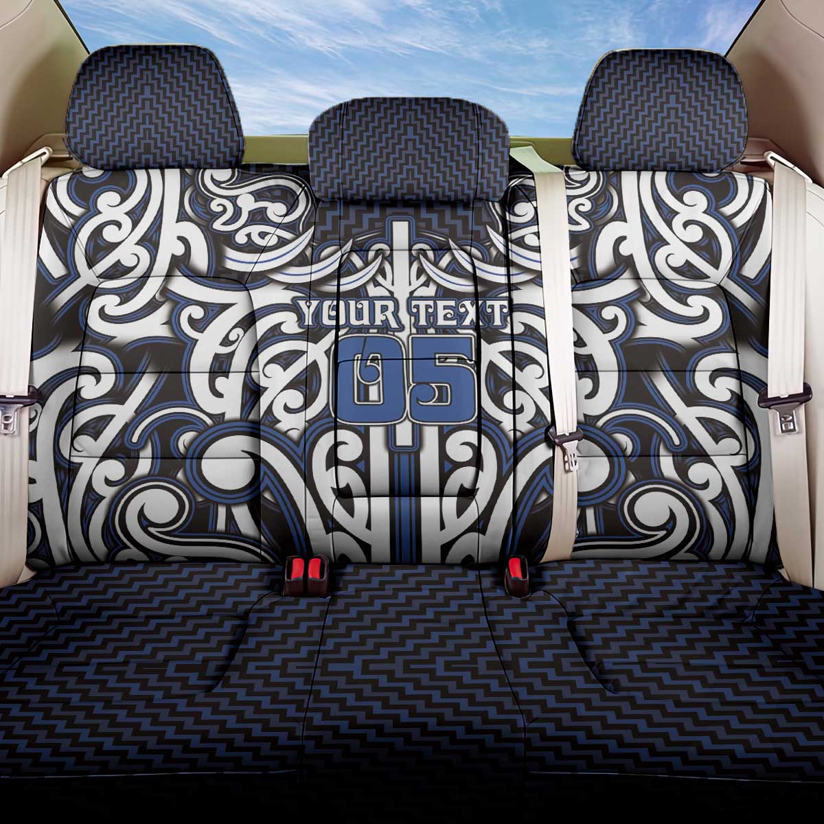 Custom Aotearoa Ngati Tuwharetoa Back Car Seat Cover Maori Tribal Pattern Mix Poutama