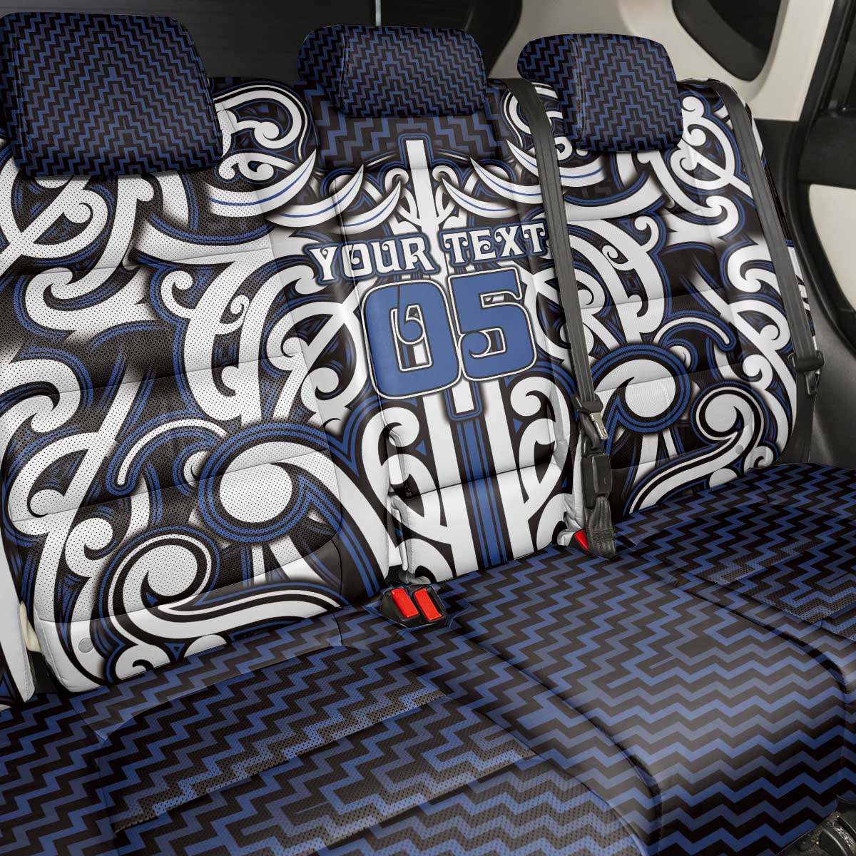 Custom Aotearoa Ngati Tuwharetoa Back Car Seat Cover Maori Tribal Pattern Mix Poutama