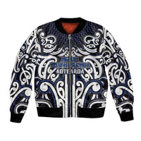 Custom Aotearoa Ngati Tuwharetoa Bomber Jacket Maori Tribal Pattern Mix Poutama