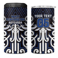 Custom Aotearoa Ngati Tuwharetoa 4 in 1 Can Cooler Tumbler Maori Tribal Pattern Mix Poutama LT05 One Size: 16 oz Navy - Polynesian Pride