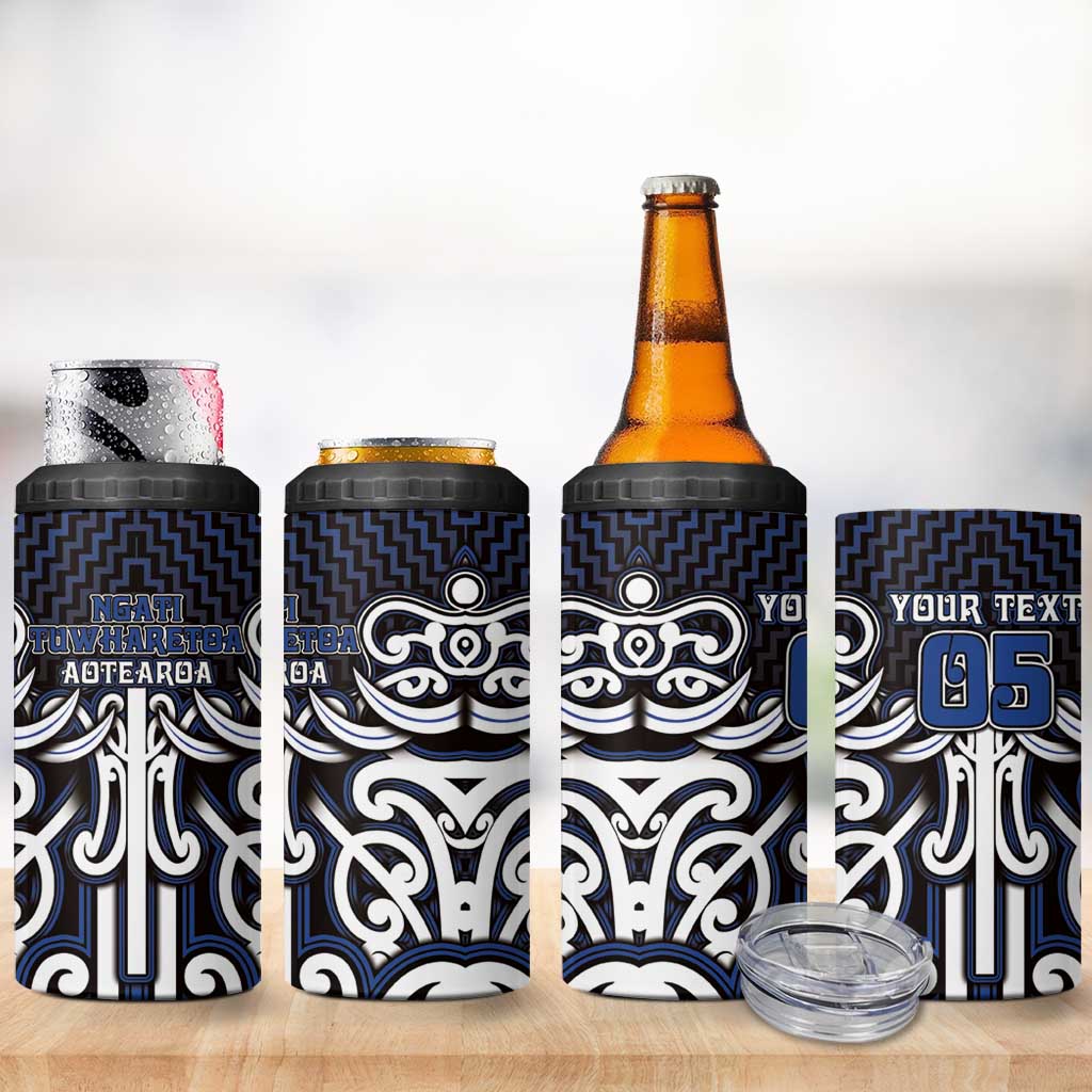 Custom Aotearoa Ngati Tuwharetoa 4 in 1 Can Cooler Tumbler Maori Tribal Pattern Mix Poutama LT05 - Polynesian Pride
