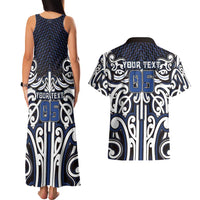 Custom Aotearoa Ngati Tuwharetoa Couples Matching Tank Maxi Dress and Hawaiian Shirt Maori Tribal Pattern Mix Poutama