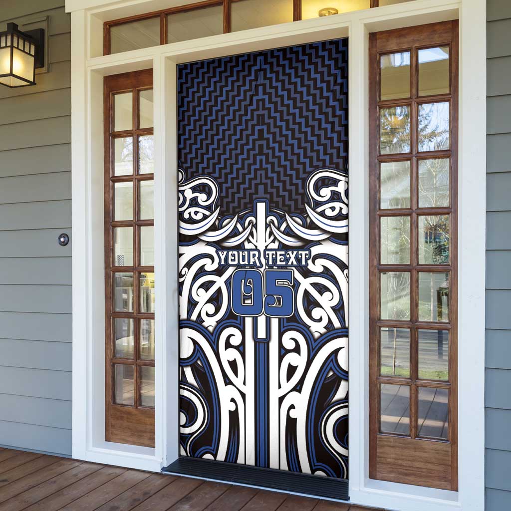 Custom Aotearoa Ngati Tuwharetoa Door Cover Maori Tribal Pattern Mix Poutama
