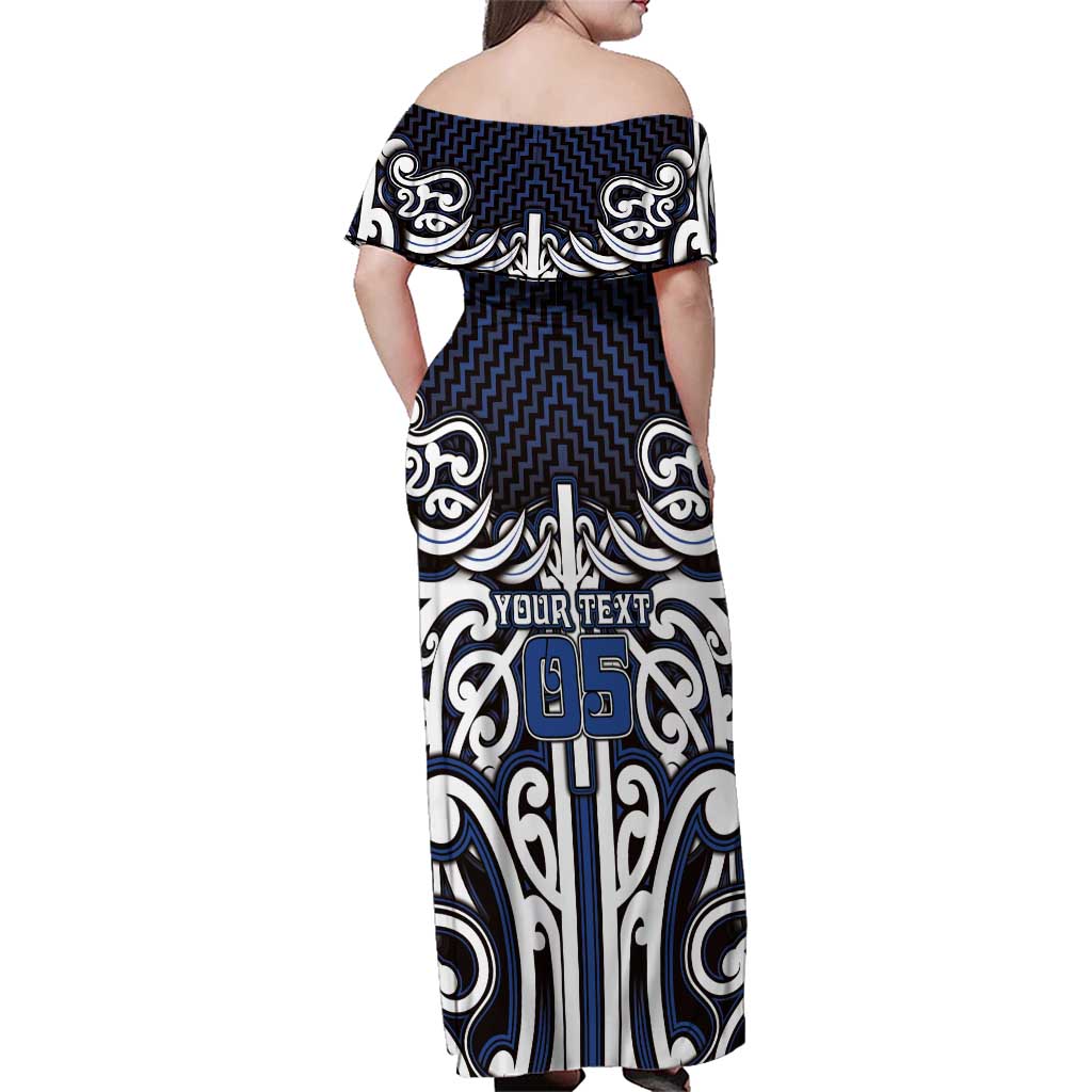 Custom Aotearoa Ngati Tuwharetoa Family Matching Off Shoulder Maxi Dress and Hawaiian Shirt Maori Tribal Pattern Mix Poutama LT05 - Polynesian Pride