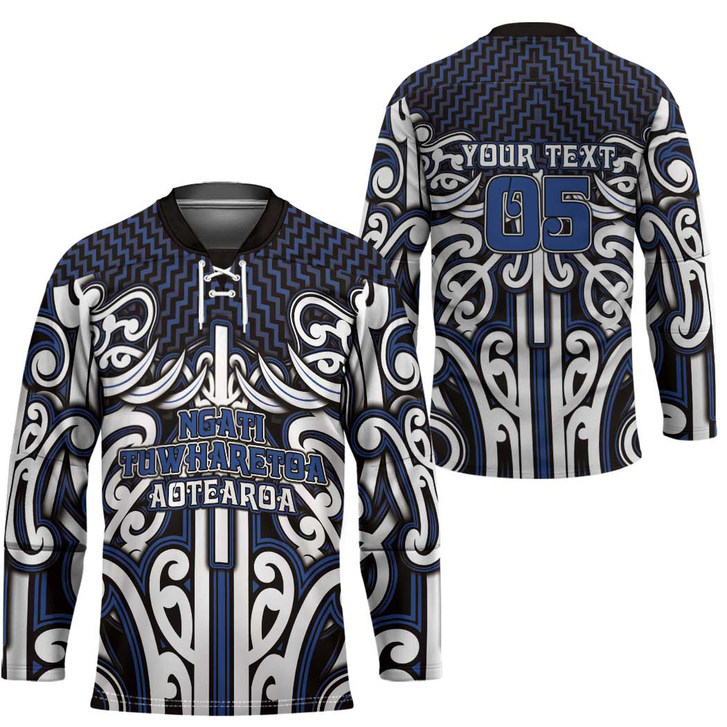 Custom Aotearoa Ngati Tuwharetoa Hockey Jersey Maori Tribal Pattern Mix Poutama