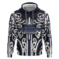 Custom Aotearoa Ngati Tuwharetoa Hoodie Maori Tribal Pattern Mix Poutama LT05 Pullover Hoodie Navy - Polynesian Pride