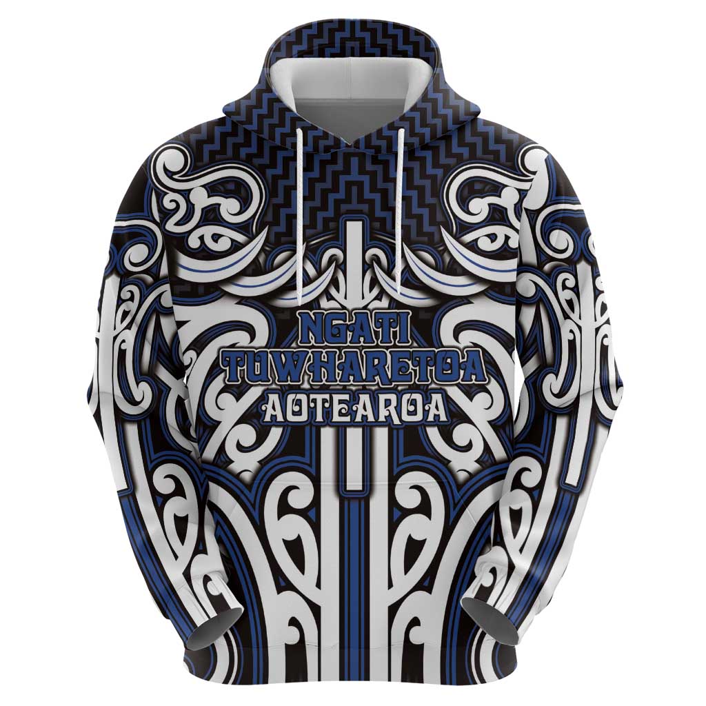 Custom Aotearoa Ngati Tuwharetoa Hoodie Maori Tribal Pattern Mix Poutama LT05 - Polynesian Pride