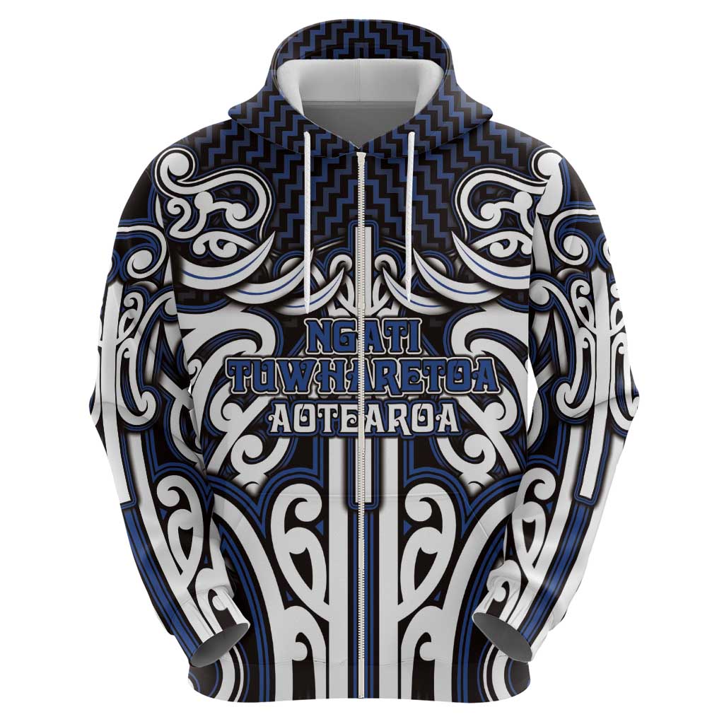 Custom Aotearoa Ngati Tuwharetoa Hoodie Maori Tribal Pattern Mix Poutama LT05 - Polynesian Pride