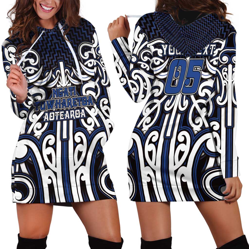 Custom Aotearoa Ngati Tuwharetoa Hoodie Dress Maori Tribal Pattern Mix Poutama LT05 - Polynesian Pride