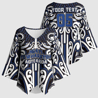 Custom Aotearoa Ngati Tuwharetoa Kimono Sleeve Blouse Maori Tribal Pattern Mix Poutama LT05 - Polynesian Pride