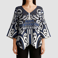 Custom Aotearoa Ngati Tuwharetoa Kimono Sleeve Blouse Maori Tribal Pattern Mix Poutama LT05 - Polynesian Pride