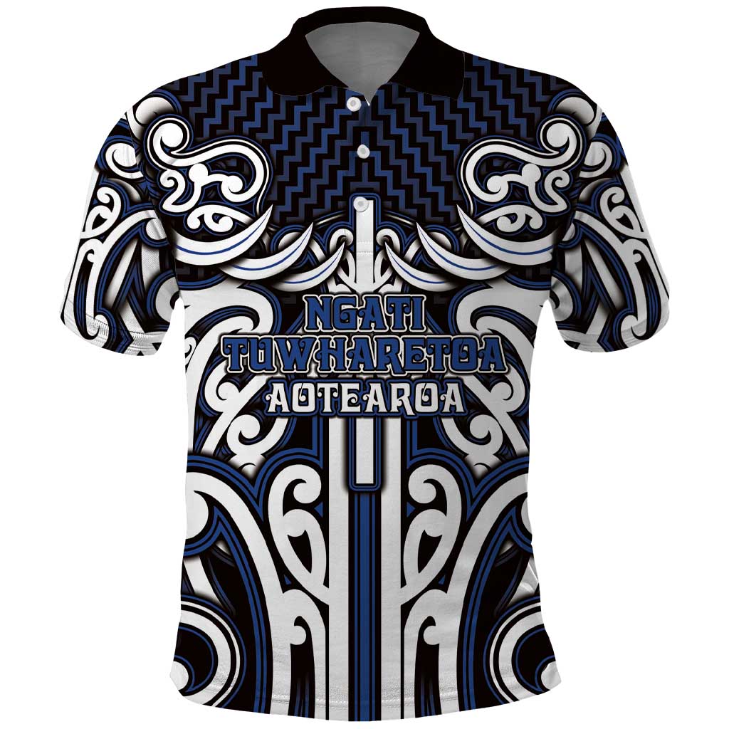Custom Aotearoa Ngati Tuwharetoa Polo Shirt Maori Tribal Pattern Mix Poutama