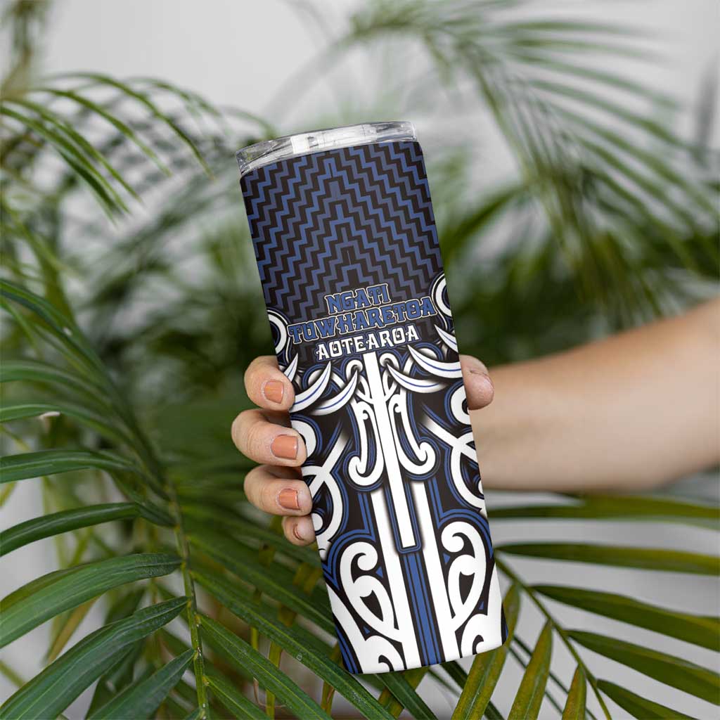 Custom Aotearoa Ngati Tuwharetoa Skinny Tumbler Maori Tribal Pattern Mix Poutama LT05 - Polynesian Pride
