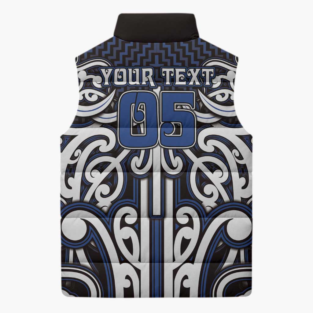 Custom Aotearoa Ngati Tuwharetoa Sleeveless Puffer Jacket Maori Tribal Pattern Mix Poutama LT05 - Polynesian Pride