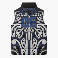 Custom Aotearoa Ngati Tuwharetoa Sleeveless Puffer Jacket Maori Tribal Pattern Mix Poutama LT05 - Polynesian Pride