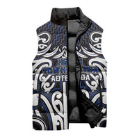 Custom Aotearoa Ngati Tuwharetoa Sleeveless Puffer Jacket Maori Tribal Pattern Mix Poutama LT05 - Polynesian Pride