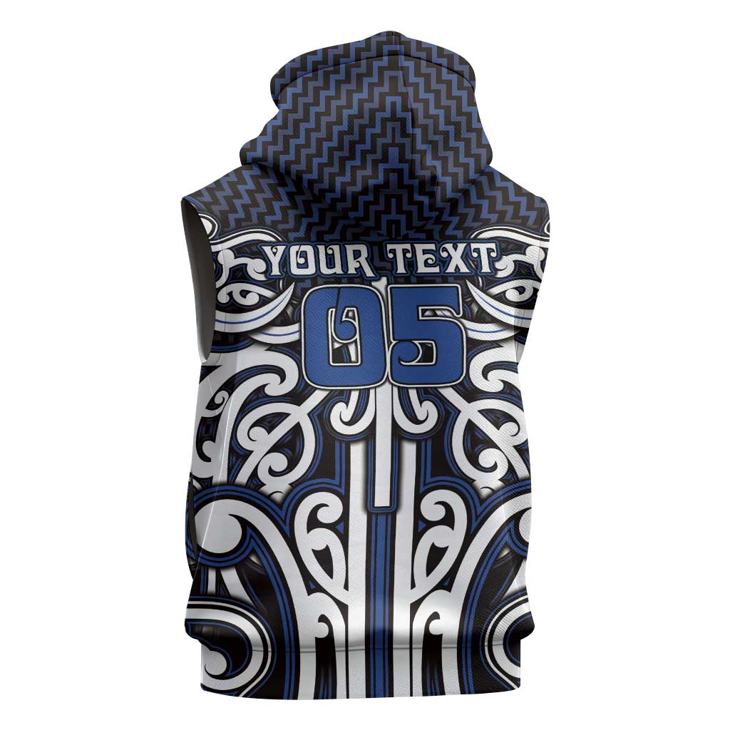 Custom Aotearoa Ngati Tuwharetoa Sleeveless Zip Hoodie Maori Tribal Pattern Mix Poutama LT05 - Polynesian Pride