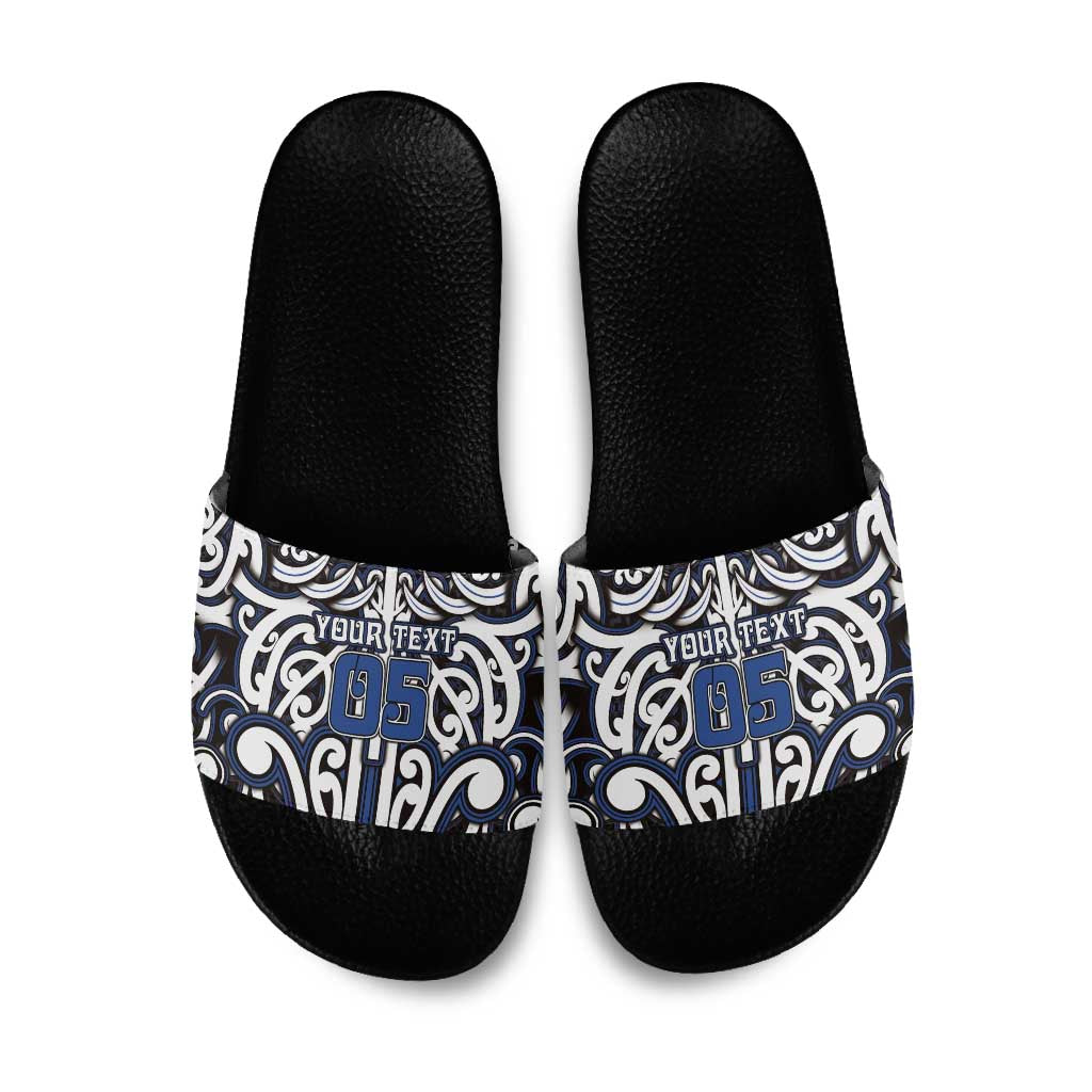 Custom Aotearoa Ngati Tuwharetoa Slide Sandals Maori Tribal Pattern Mix Poutama