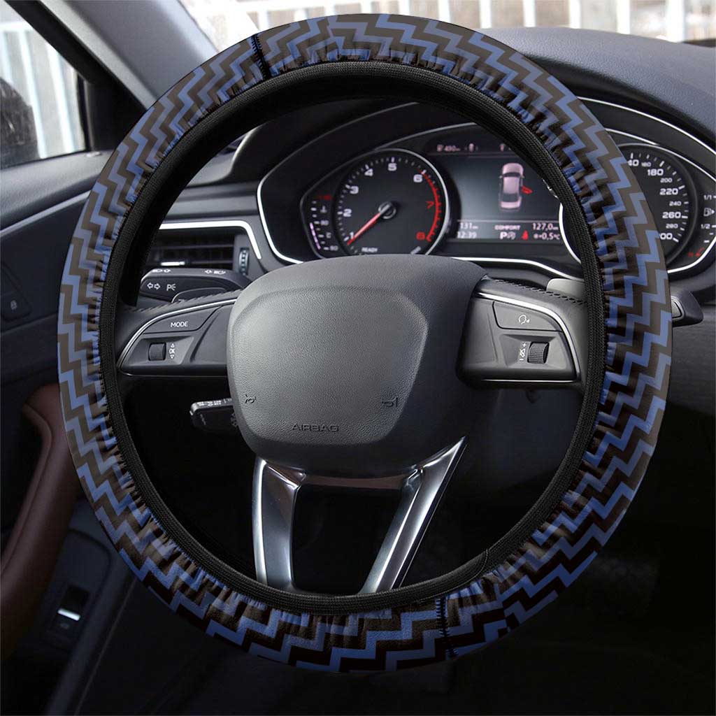 Aotearoa Ngati Tuwharetoa Steering Wheel Cover Maori Tribal Pattern Mix Poutama LT05 - Polynesian Pride