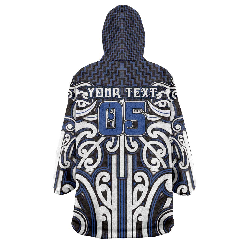 Custom Aotearoa Ngati Tuwharetoa Wearable Blanket Hoodie Maori Tribal Pattern Mix Poutama LT05 - Polynesian Pride