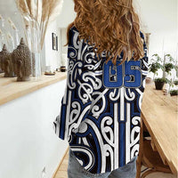 Custom Aotearoa Ngati Tuwharetoa Women Casual Shirt Maori Tribal Pattern Mix Poutama LT05 - Polynesian Pride