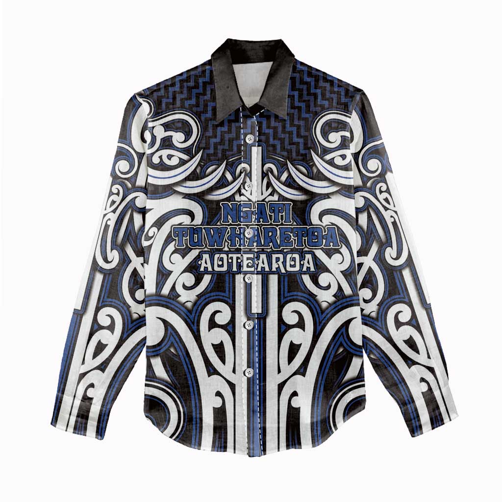 Custom Aotearoa Ngati Tuwharetoa Women Casual Shirt Maori Tribal Pattern Mix Poutama LT05 - Polynesian Pride