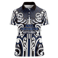 Custom Aotearoa Ngati Tuwharetoa Women Polo Shirt Maori Tribal Pattern Mix Poutama