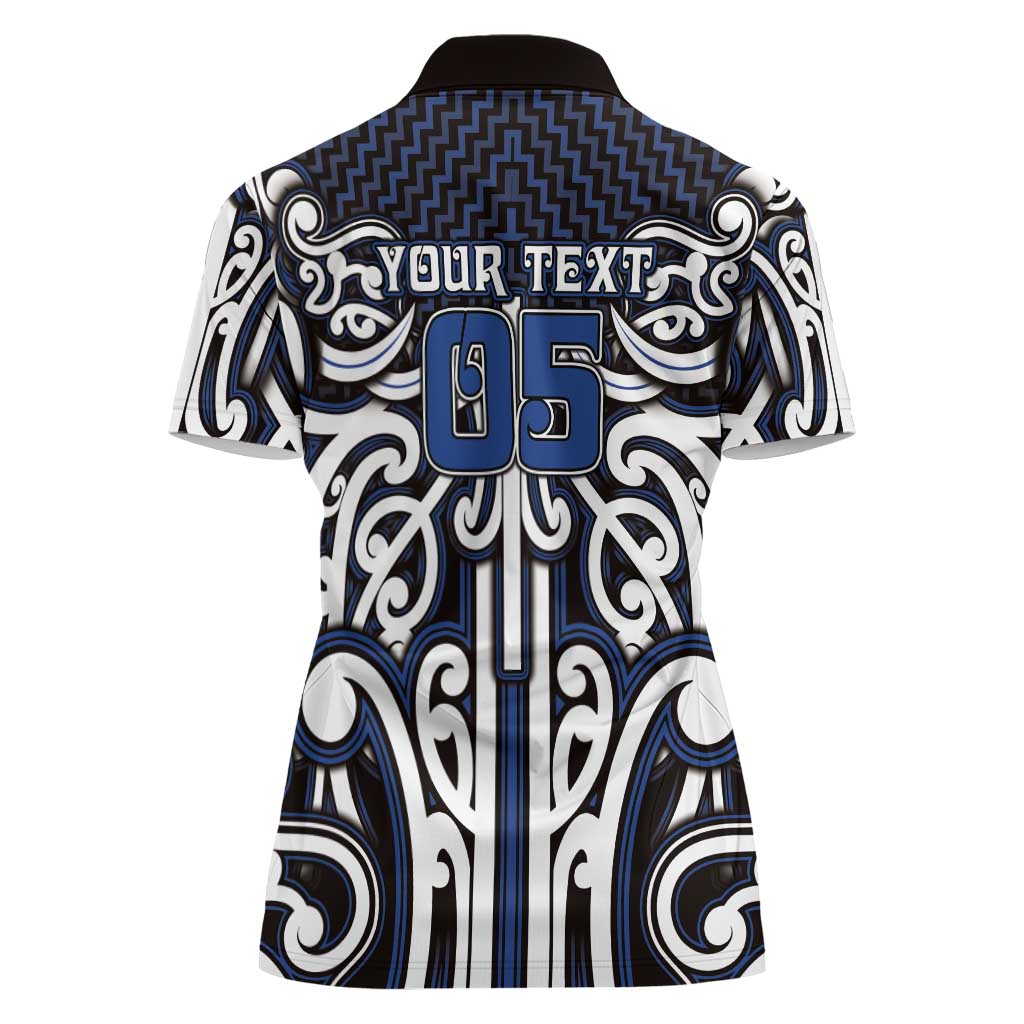 Custom Aotearoa Ngati Tuwharetoa Women Polo Shirt Maori Tribal Pattern Mix Poutama