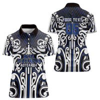 Custom Aotearoa Ngati Tuwharetoa Women Polo Shirt Maori Tribal Pattern Mix Poutama