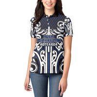 Custom Aotearoa Ngati Tuwharetoa Women Polo Shirt Maori Tribal Pattern Mix Poutama
