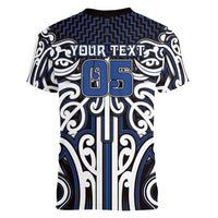 Custom Aotearoa Ngati Tuwharetoa Women V-Neck T-Shirt Maori Tribal Pattern Mix Poutama LT05 - Polynesian Pride