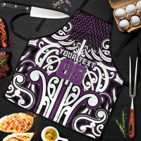 Custom Aotearoa Rangitane Apron Maori Tribal Pattern Mix Poutama LT05 Purple - Polynesian Pride